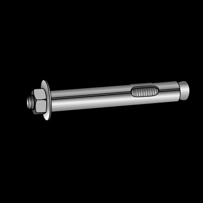 1/2" x 2-1/4", Sleeve Expansion Anchors, Hex Nut, Carbon Steel Zinc Plated Profile Picture